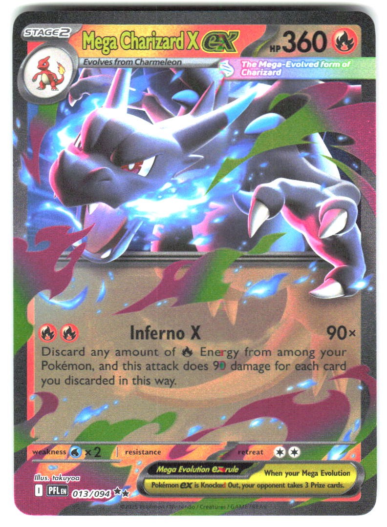 Mega Charizard X ex Holo Double Rare ME02: Phantasmal Flames 013/094 NM