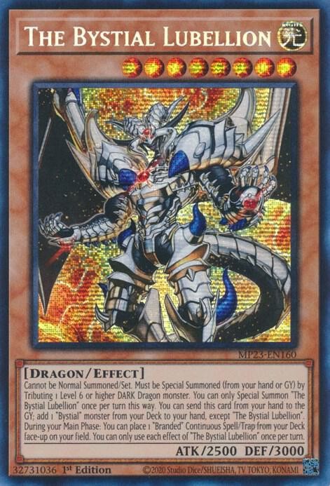 YUGIOH: 1X The Bystial Lubellion MP23-EN160 Prismatic Secret Rare NM