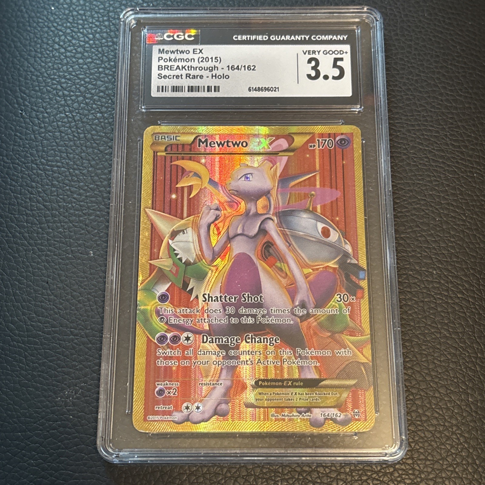 The Pokémon Company Mewtwo EX 164/162 Breakthrough Secret Rare Holo CGC 3.5