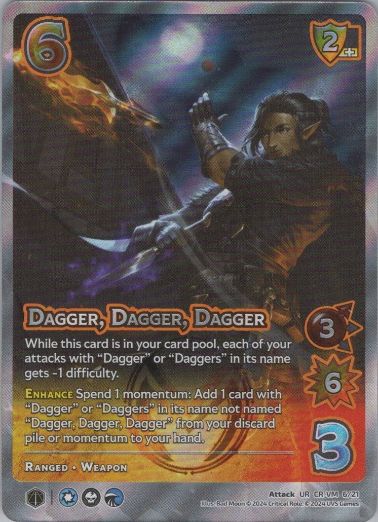 Foil Dagger, Dagger, Dagger Ultra Rare Vox Machina and Mighty Nein CR-VM 6/21 NM
