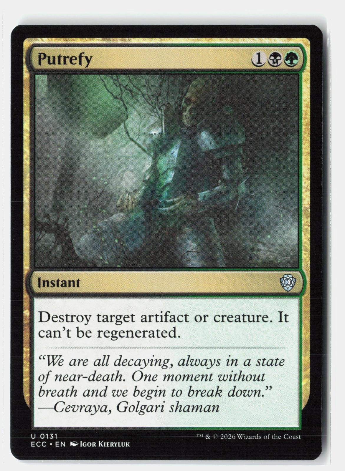 Putrefy 131 Commander: Lorwyn Eclipsed Magic: The Gathering NM Igor Kieryluk