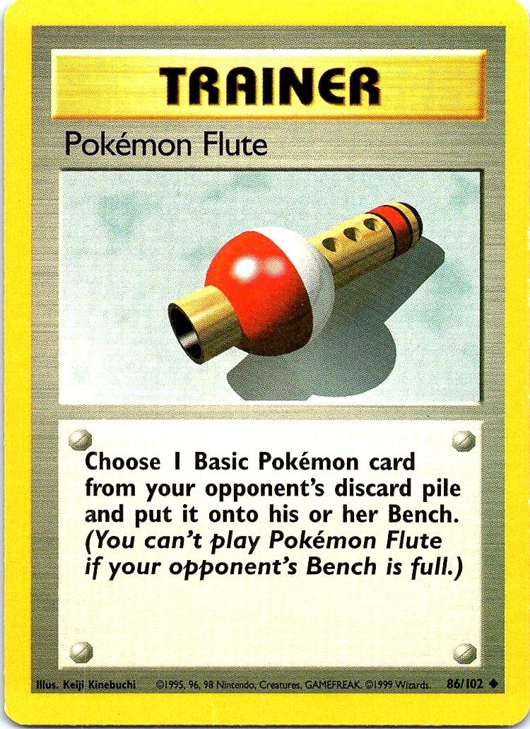 Pokemon Flute 86/102 Uncommon Base Set Unlimited Pokemon Moderately Played