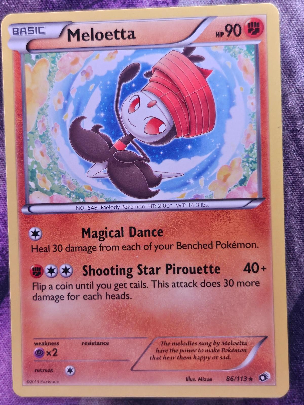 Meloetta (86) 86/113 Rare Legendary Treasures Pokemon Near Mint