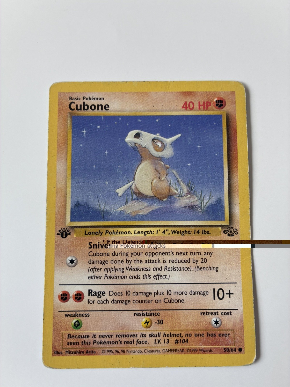 Cubone Common Jungle JU Fighting 1st Edition 50/64 1999 MP
