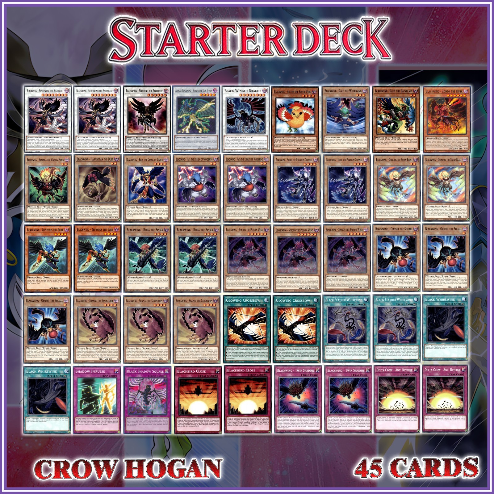 Silverwind the Ascendant Blackwing Deck Crow Yu-Gi-Oh Budget Complete Deck 40+