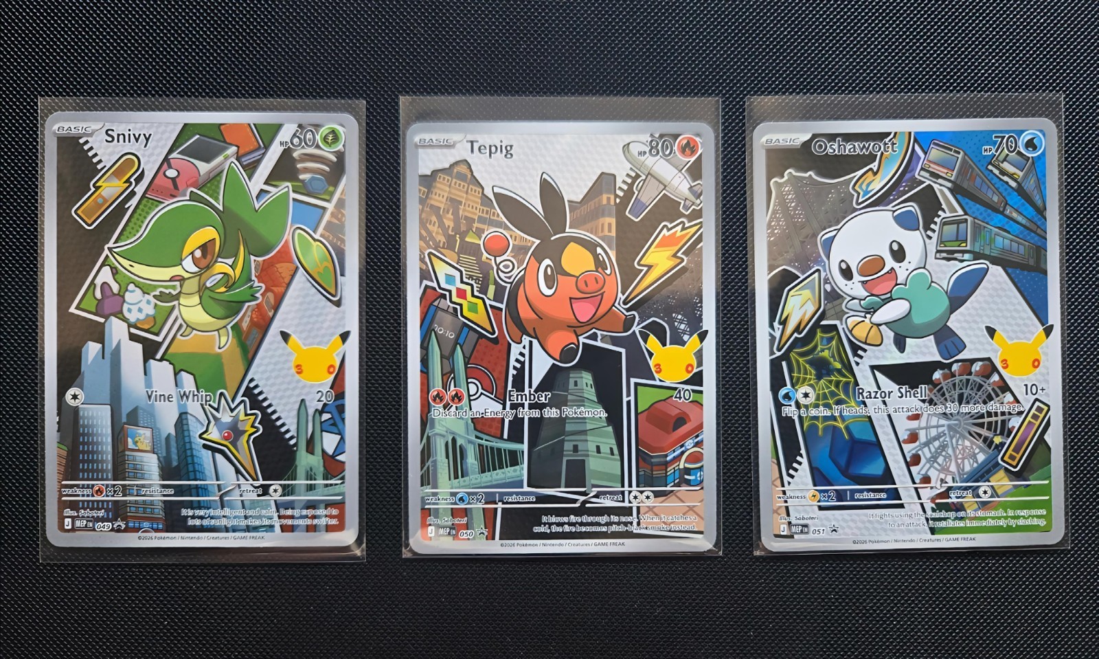 Pokemon First Partner Series 2 Unova Region 49-51 Snivy Tepig Oshawatt