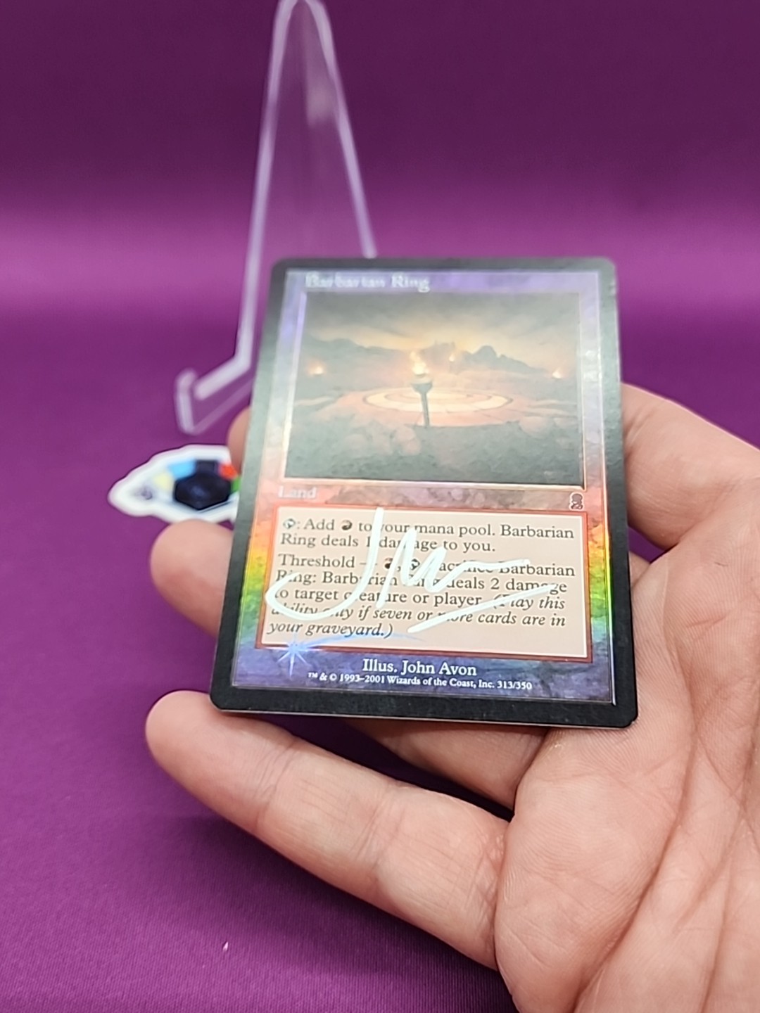 MTG Foil Barbarian Ring Signed John Avon Odyssey Silver Signature *CCGHouse* RD