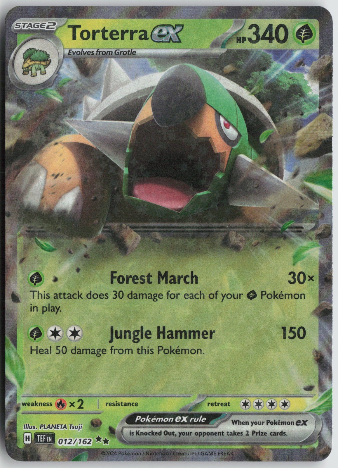 Torterra ex Double Rare Holo SV05: Temporal Forces 012/162 NM PLANETA Tsuji