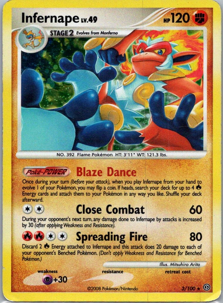 Pokemon TCG Infernape 3/100 Stormfront Holo LP