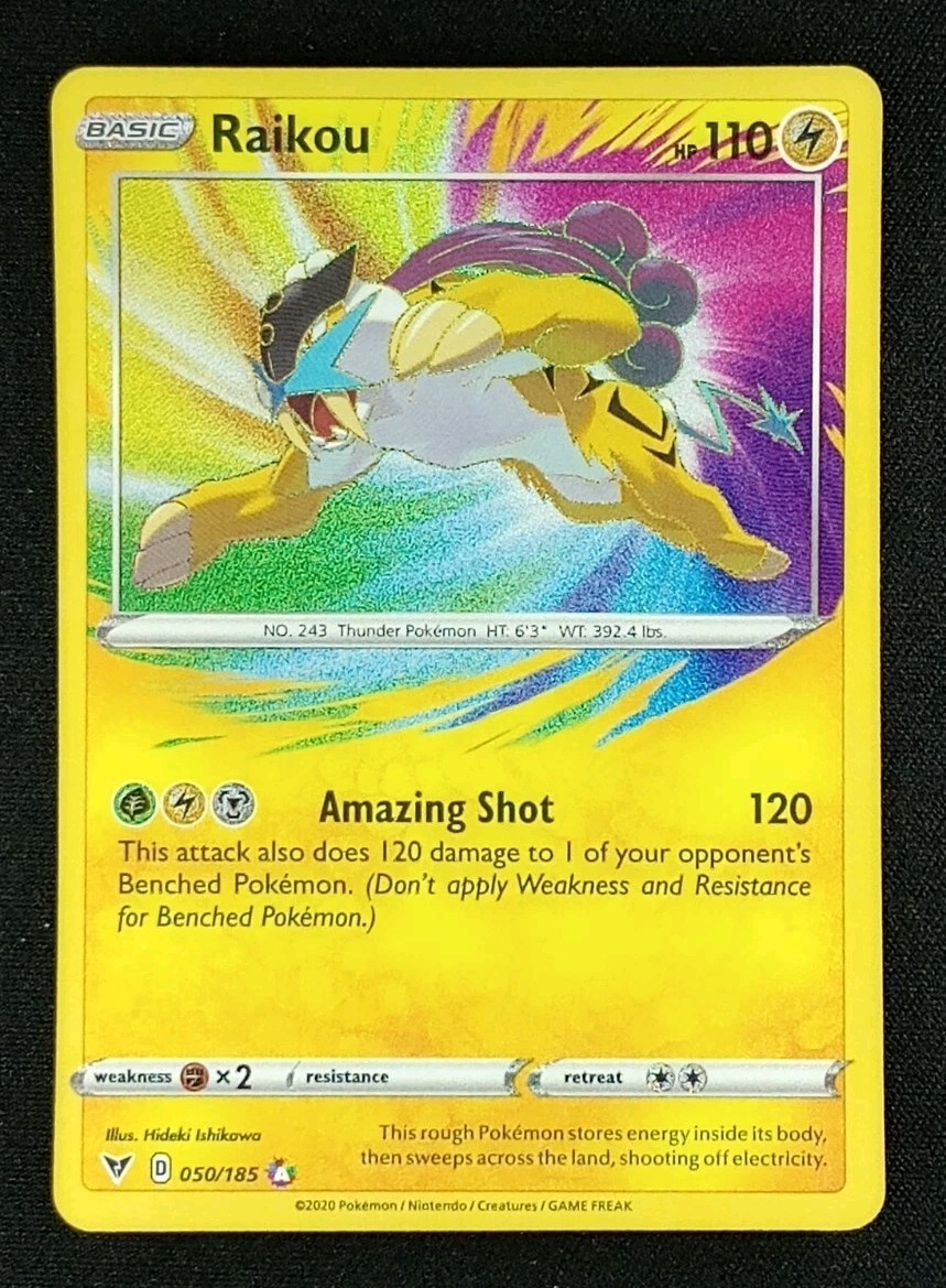 Raikou Holo Amazing Rare SWSH04: Vivid Voltage 050/185 NM