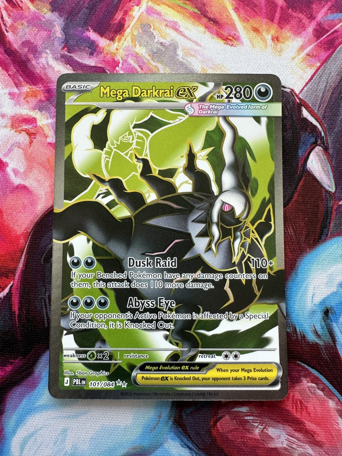 Mega Darkrai ex 101/084 Ultra Rare Me05: Pokemon Pitch Black Holo Near Mint