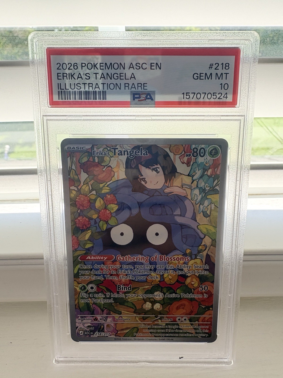 Pokemon Erika’s Tangela 218/217 Ascended Heroes PSA 10 Gem Mint
