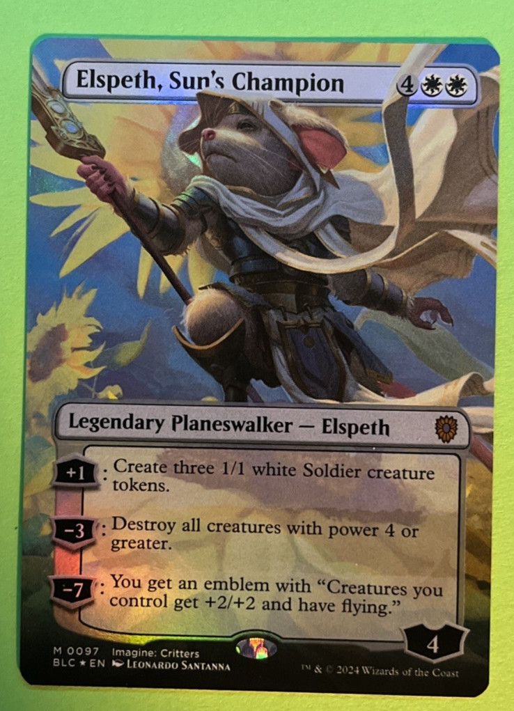 Elspeth, Sun’s Champion Borderless Foil BLC 97 MTG NM/M Never Played MTG