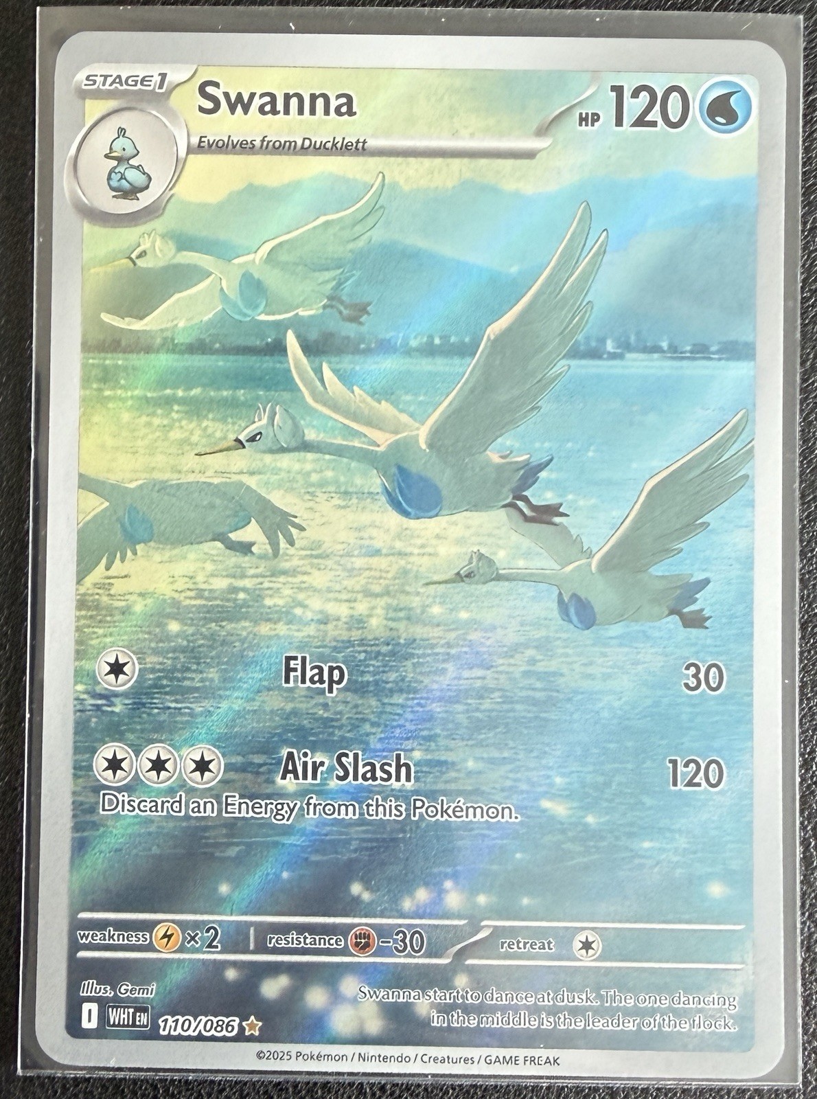 Pokemon TCG Swanna 110/086 White Flare Holo Illustration Rare Near Mint