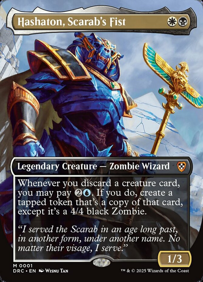 x1 Hashaton, Scarab’s Fist – Foil – Borderless M MTG Commander: Aetherdrift M/NM