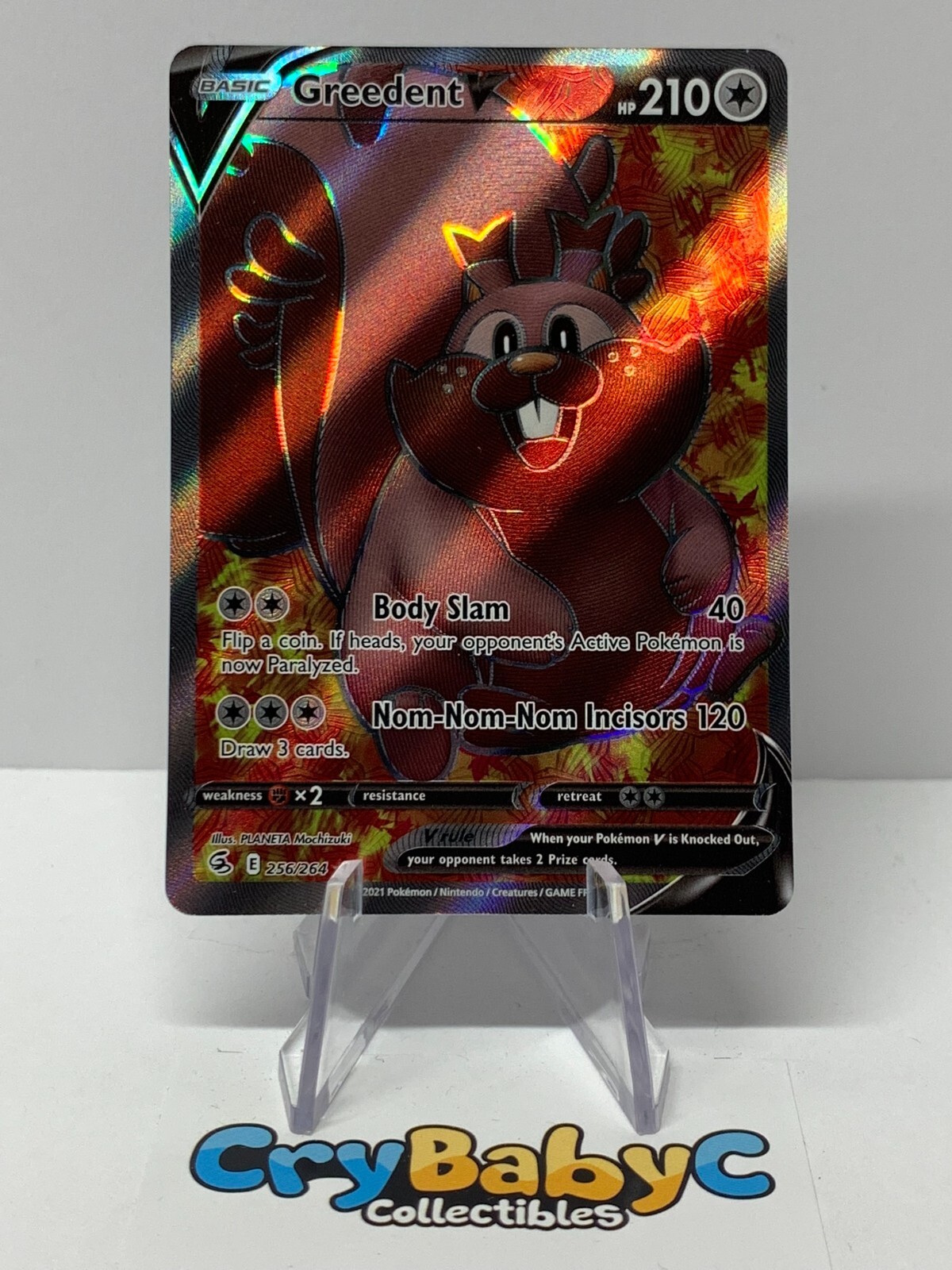 Pokemon Greedent V 256/264 Fusion Strike Sword & Shield FULL ART