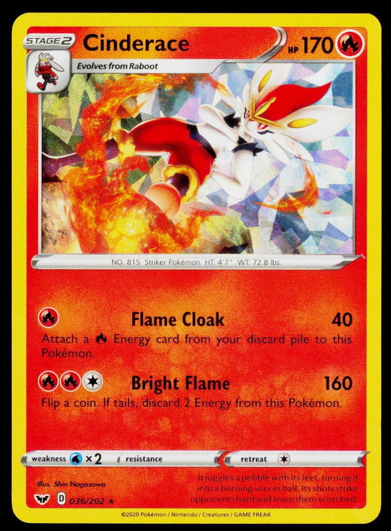 Cinderace – (Cracked Ice Holo) Holo Rare Deck Exclusives 036/202 LP