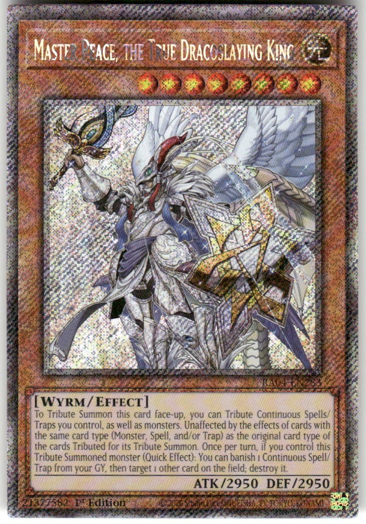 Master Peace, the True Dracoslaying King Platinum Secret Rare RA04-EN283 YuGiOh