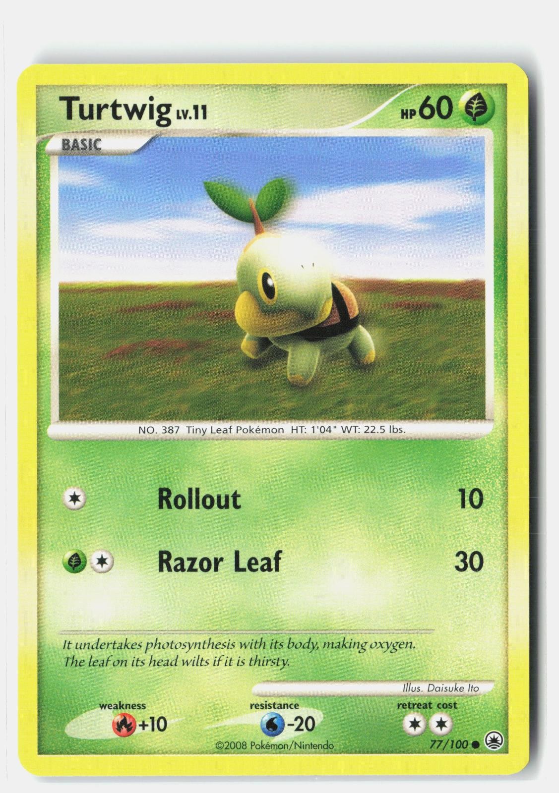 Turtwig 77/100 Common Majestic Dawn Pokemon Lightly Played Daisuke Ito