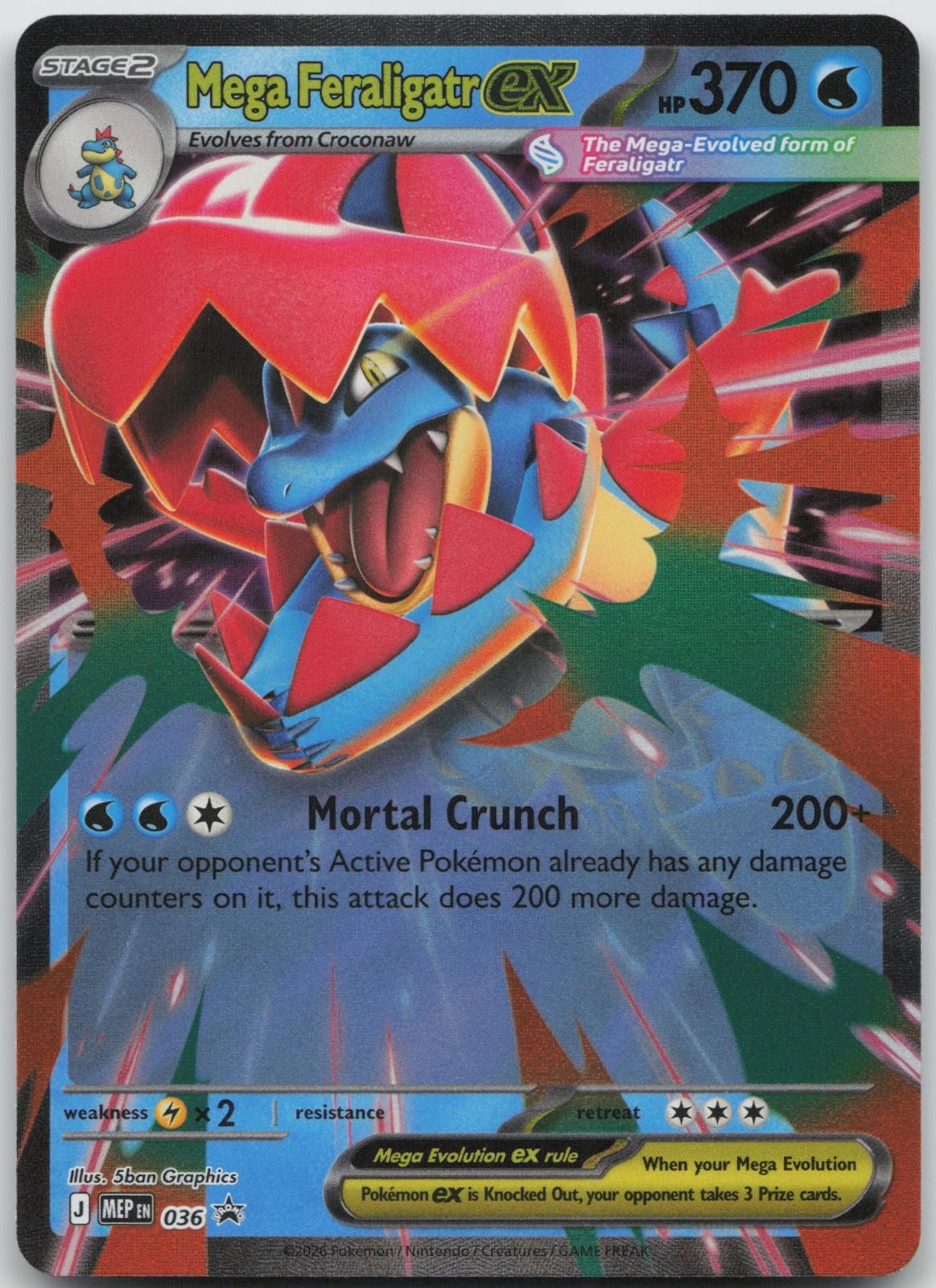 Mega Feraligatr ex 036 P Jumbo Cards Pokemon Holo NM C16-28