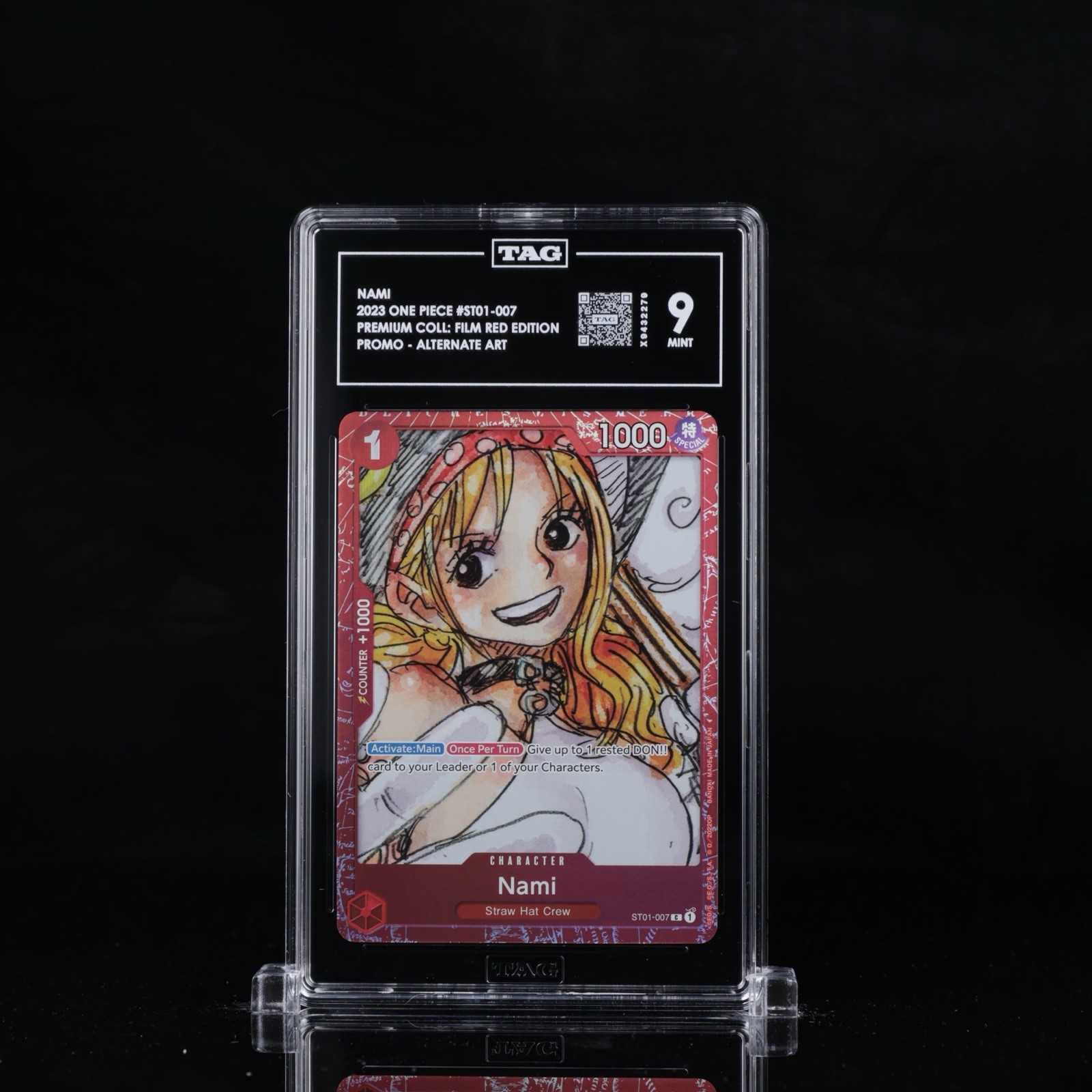 One Piece CCG Nami ST01-007 Promo Foil FILM RED TAG 9