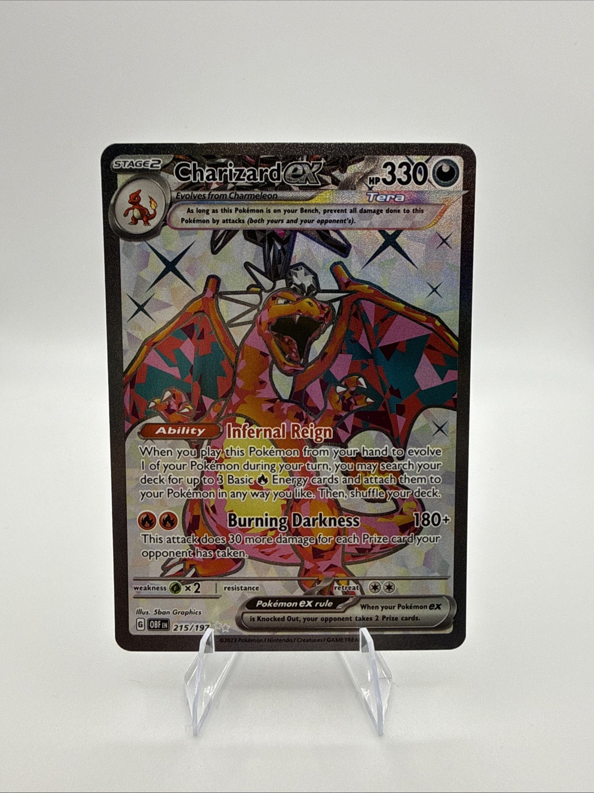Charizard ex 215/197 Obsidian Flames Holo Full Art Pokemon TCG NM🔥