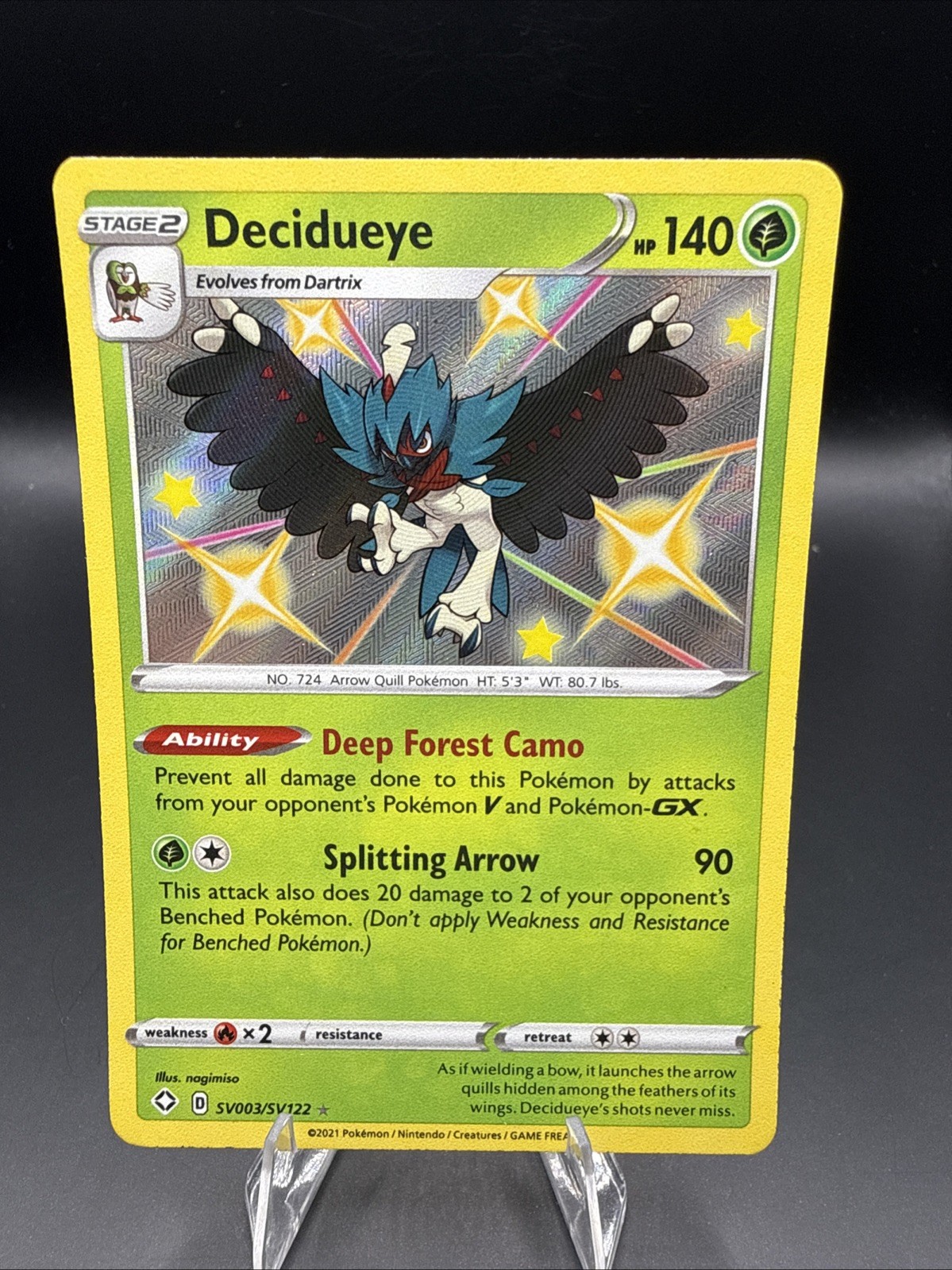 Decidueye SV003/SV122 Shining Fates: Shiny Vault Holo