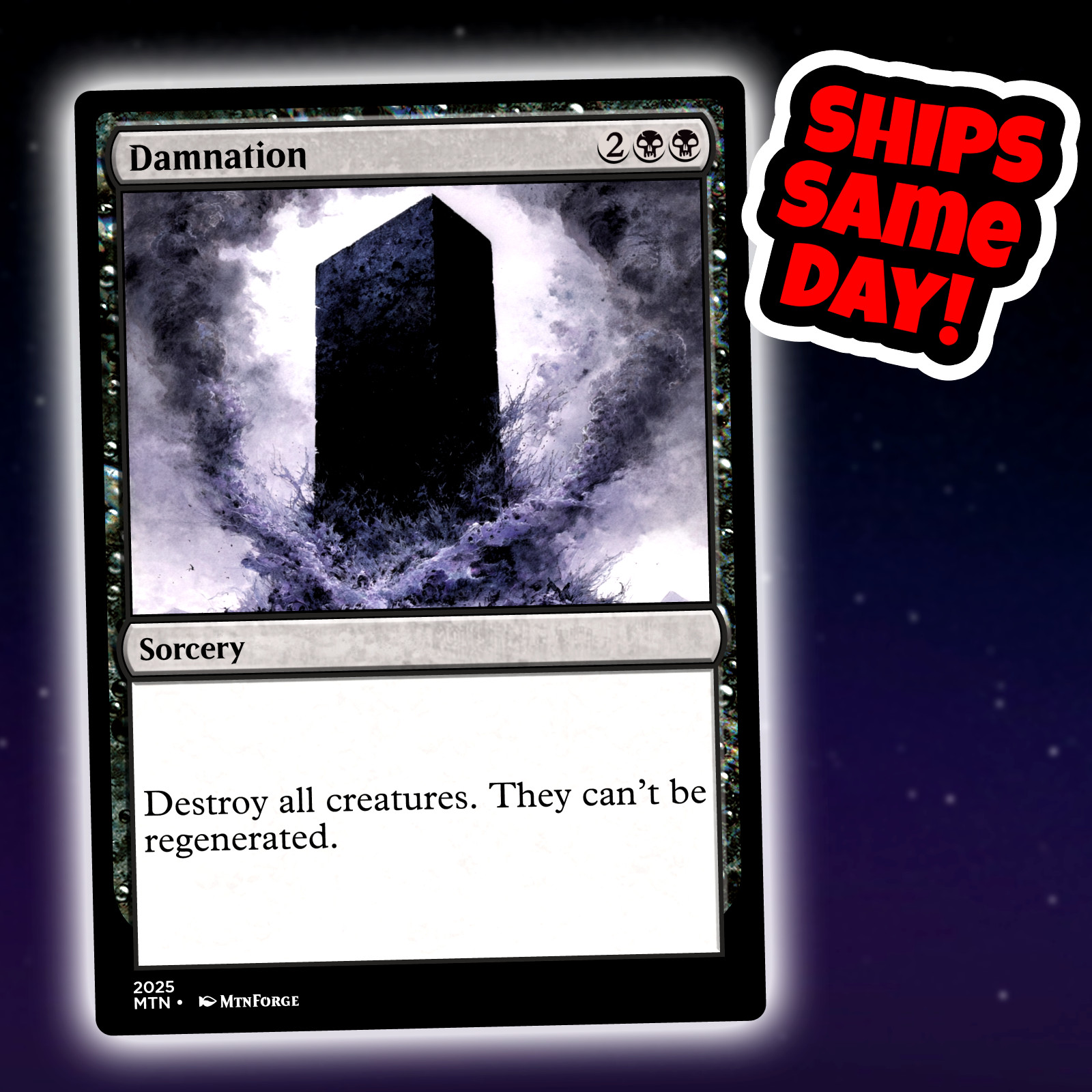 Damnation – Custom Art Magic: The Gathering Playtest Card – Commander EDH
