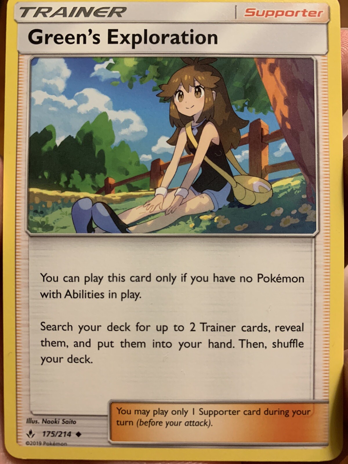 Pokemon : SM UNBROKEN BONDS GREEN’S EXPLORATION 175/214 UNCOMMON CARD