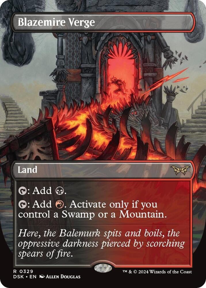 Blazemire Verge (Borderless) – Duskmourn House of Horror (DSK) NM MTG