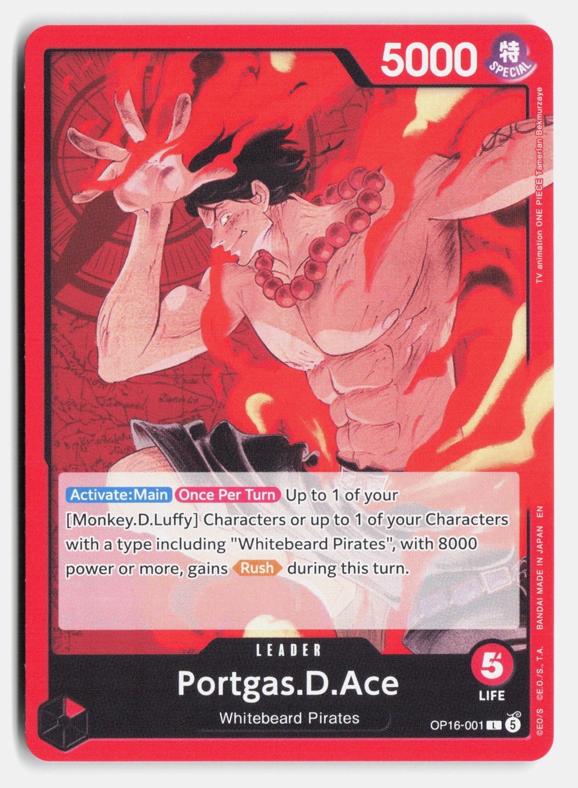 Portgas.D.Ace (001) L The Time of Battle OP16-001 NM