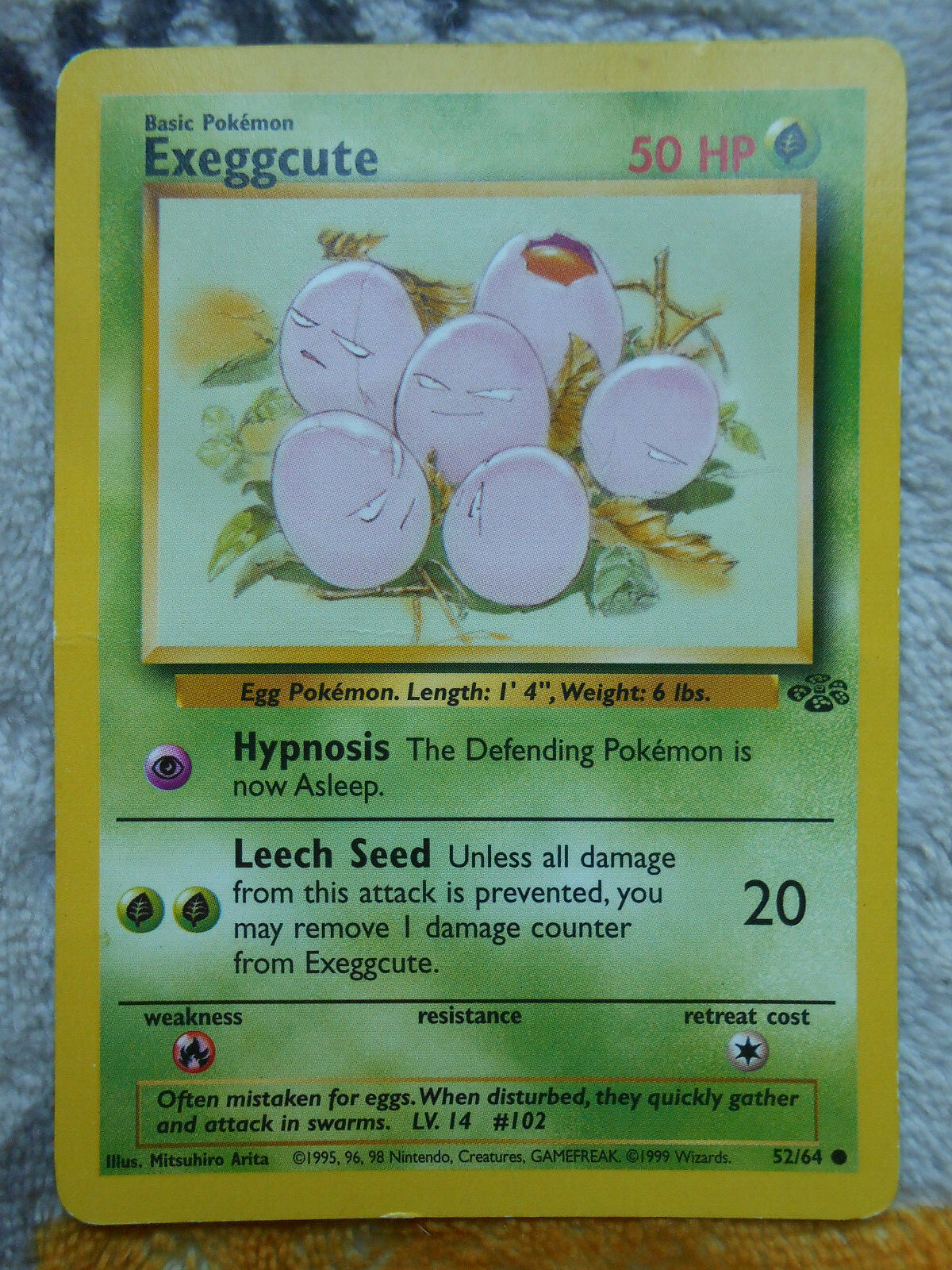 EXEGGCUTE 50 HP 52/64 – JUNGLE CARD POKEMON WIZARDS – VERY GOOD CONDITION – ENGLISH