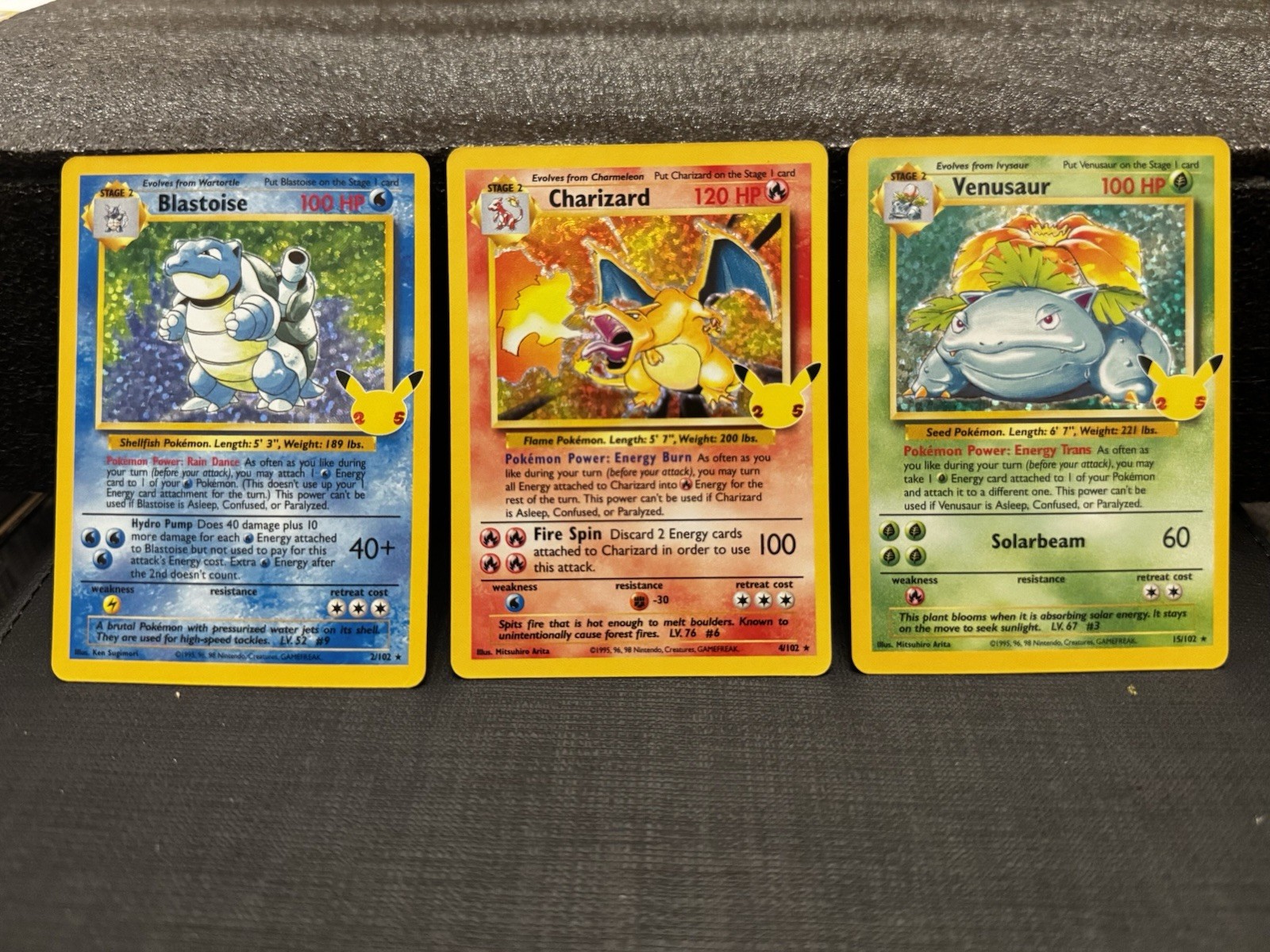 Pokemon TCG 25th Anniversary Celebrations Charizard Blastoise Venusaur 3 SET NM
