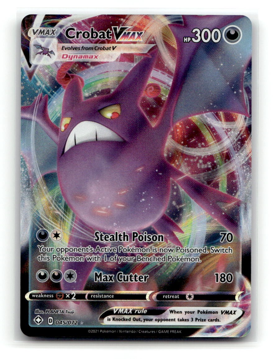 Crobat VMAX 045/072 Holo VMAX Rare Shining Fates Pokemon NM