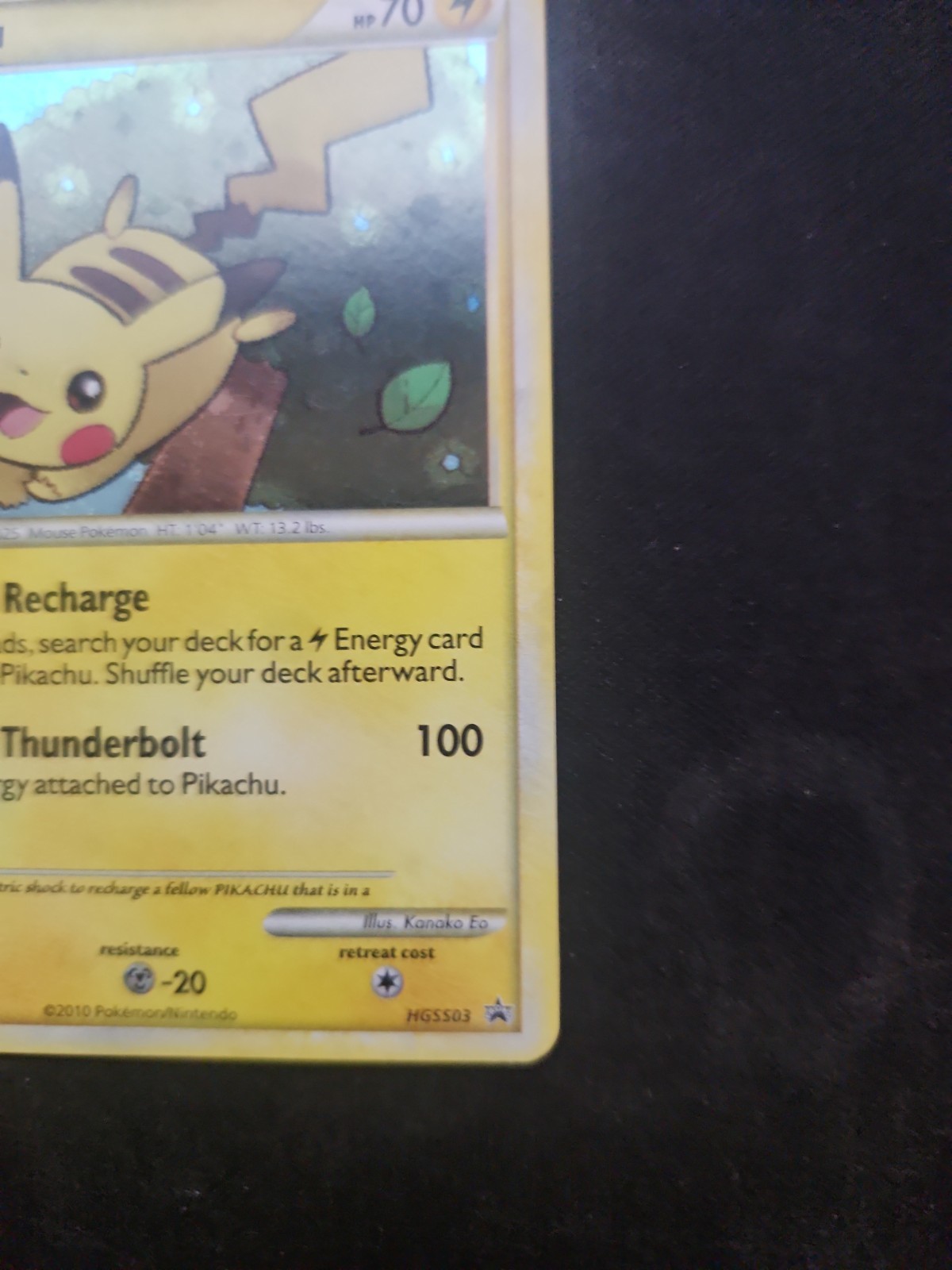 Pokémon Pikachu HGSS03 2010 Holo Promo Basic Card 70HP English