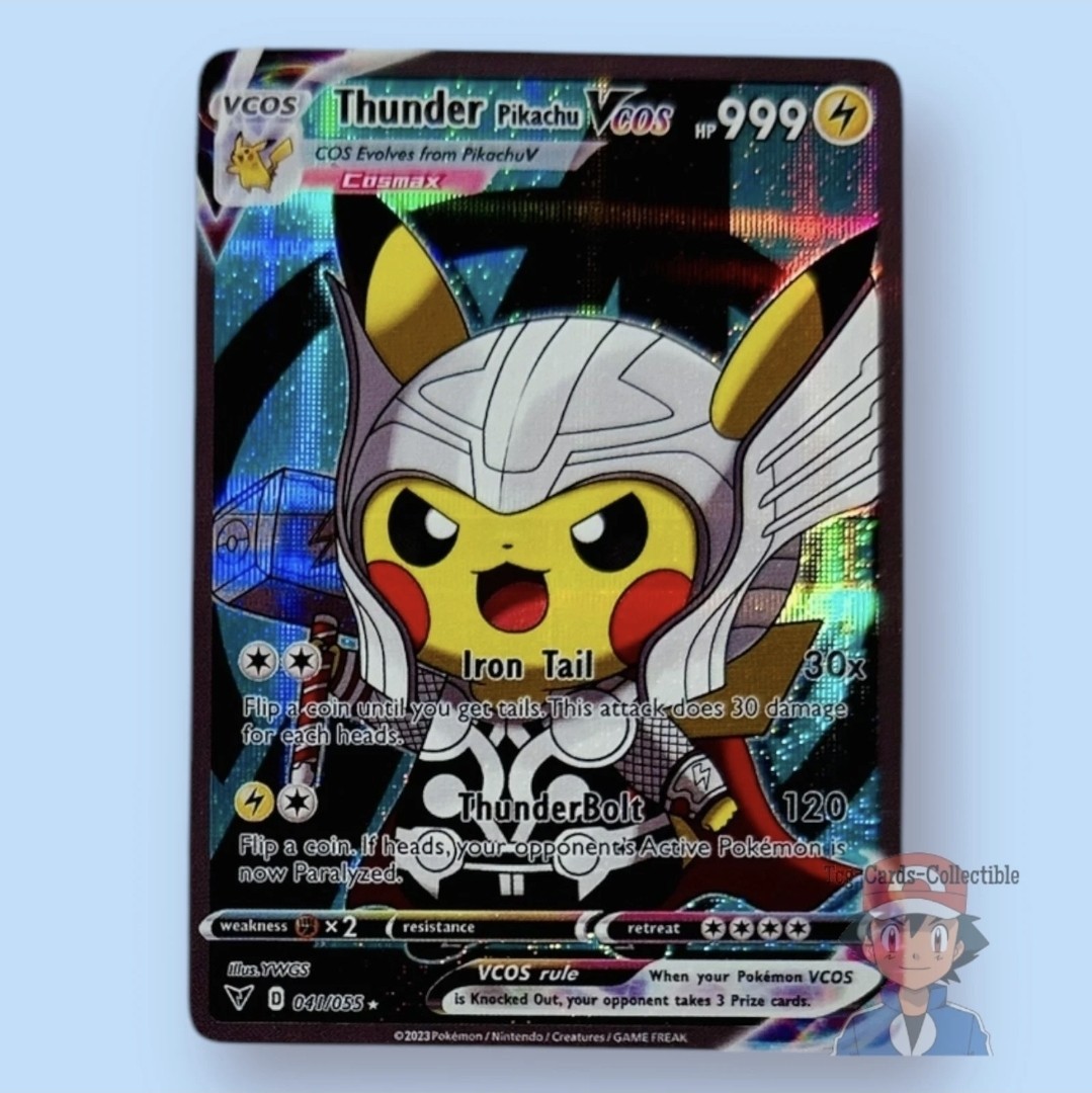 Pikachu Marvel Thor Cosplay Cute Doujin ACG HOLO Card – Near Mint C.