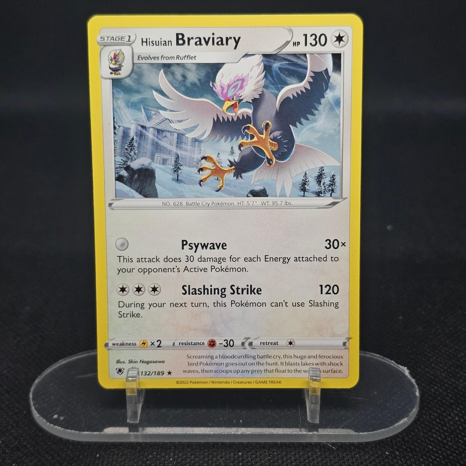 Hisuian Braviary 132/189 Rare Astral Radiance Pokemon Moderately Played