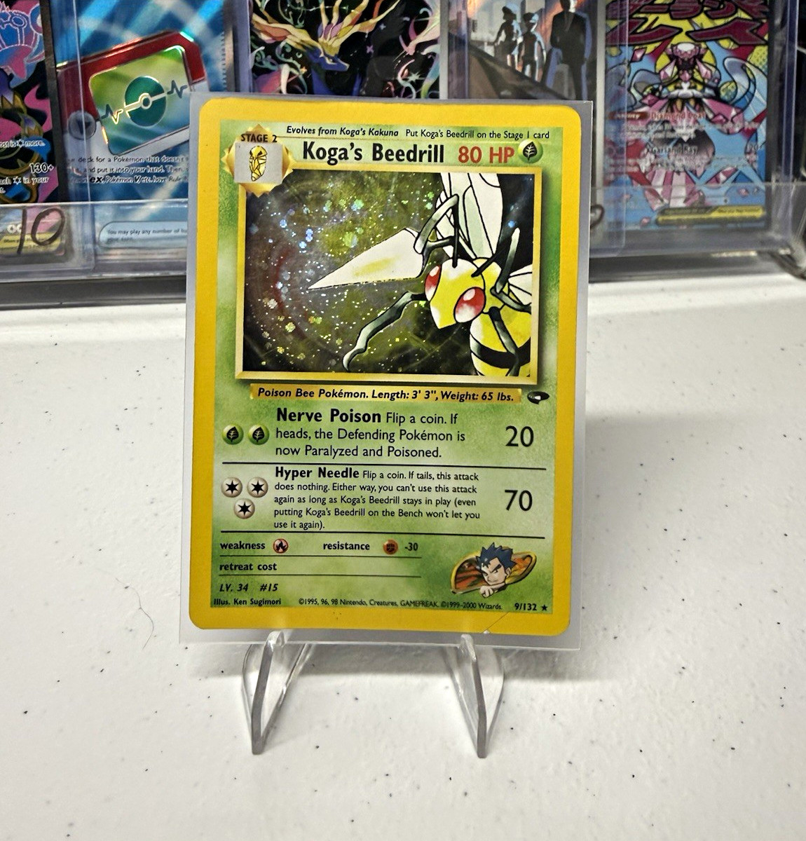 Koga’s Beedrill 9/132 Gym Challenge Holo Rare EN 80 HP 2000