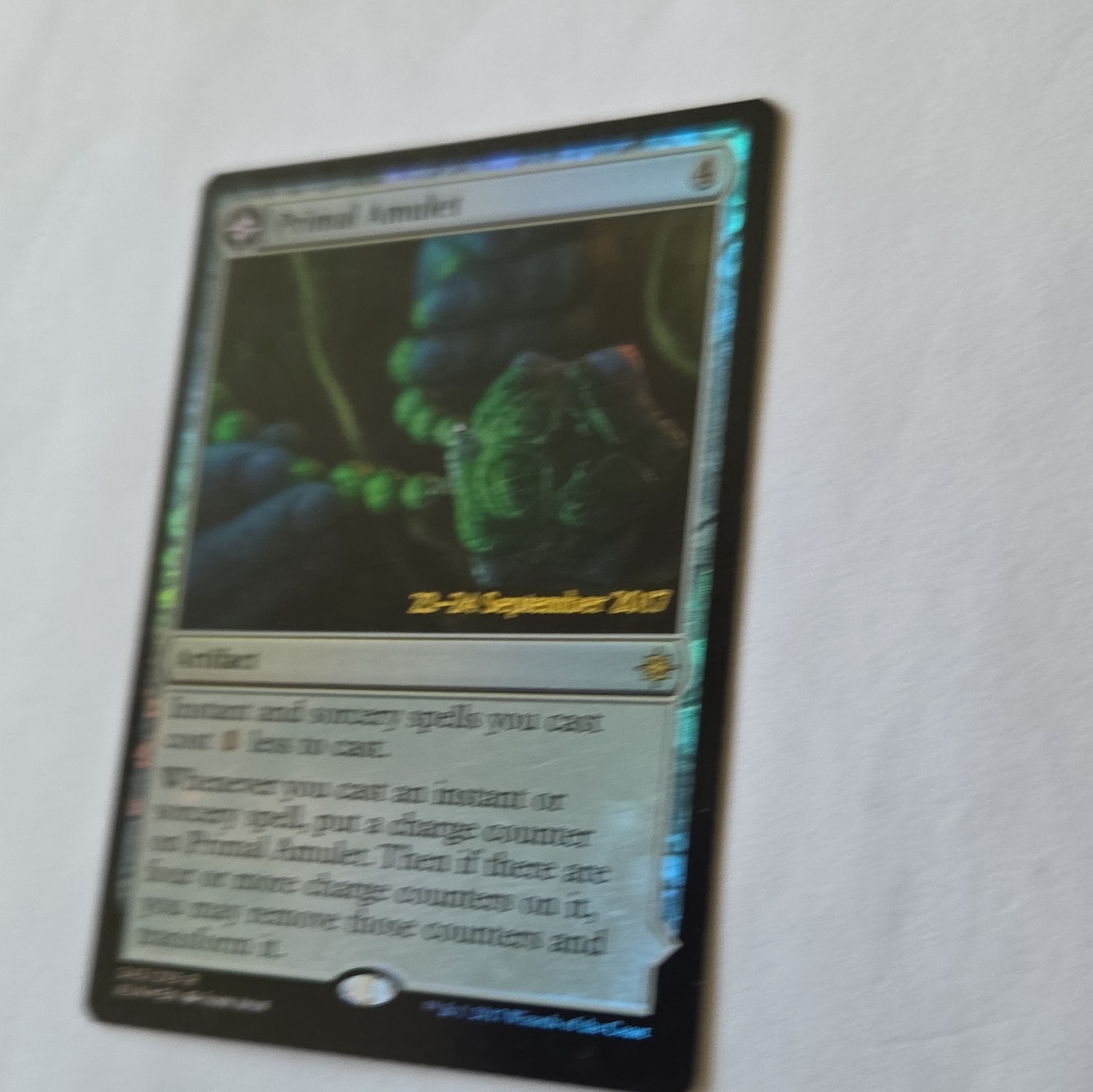 Primal Amulet Foil Prerelease Stamped Artifact Ixalan