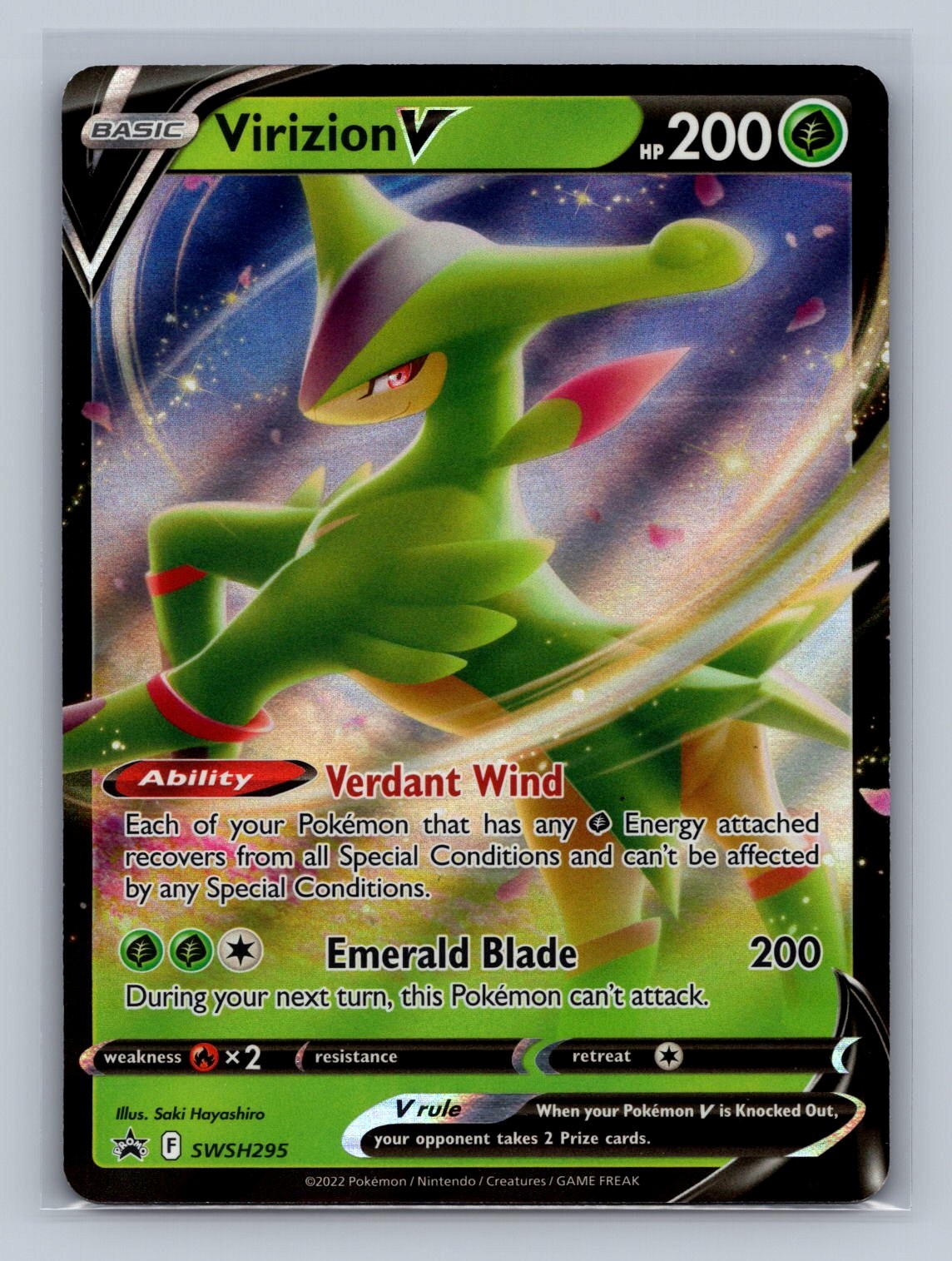 Virizion V SWSH295 Holo Sword & Shield Promo NM Saki Hayashiro Free Shipping