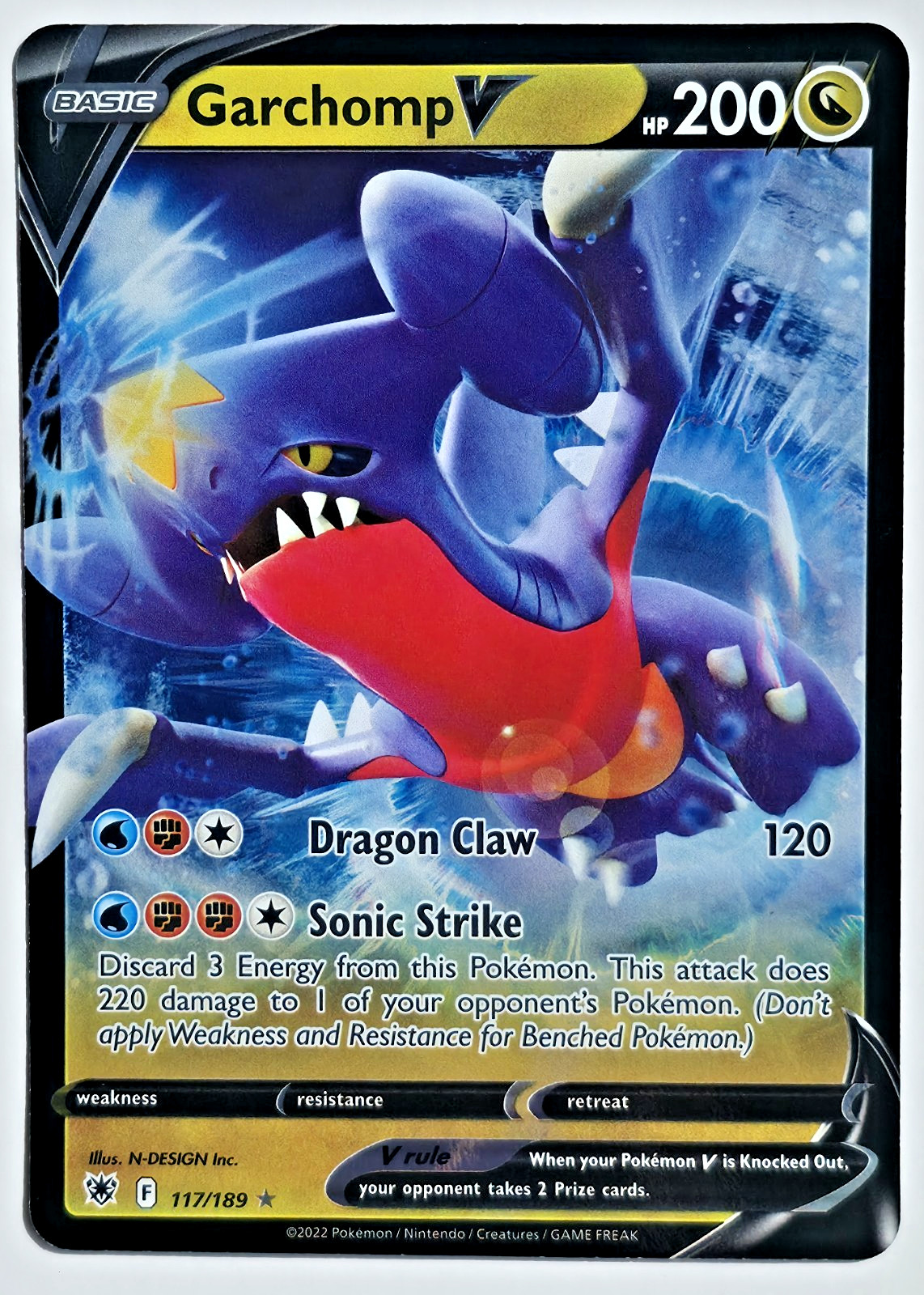 Garchomp V 117/189 Holo SWSH Astral Radiance NM -Pokemon TCG