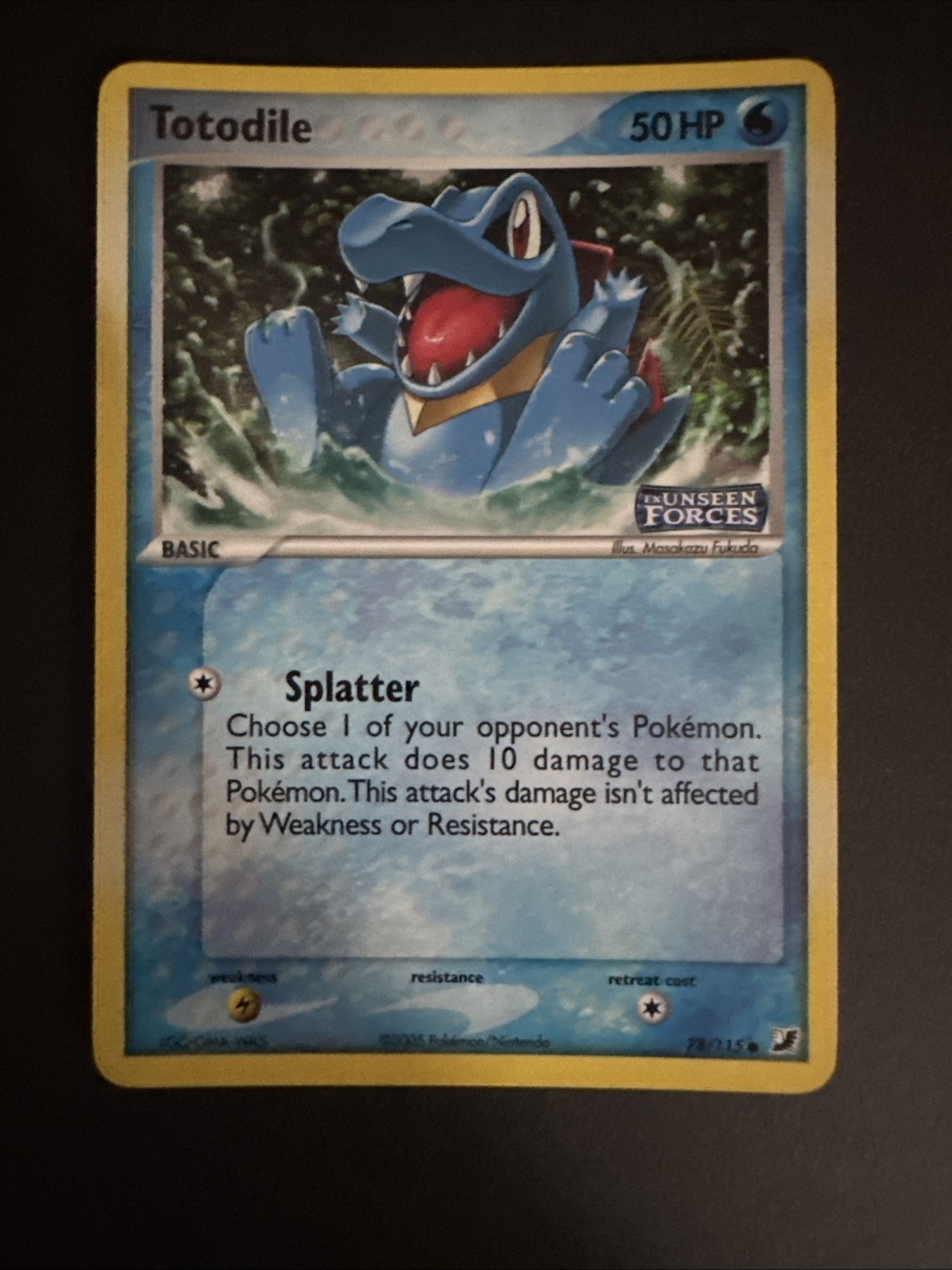 Totodile 78/115 EX Unseen Forces Reverse Holo Stamped 2005 TCG Pokemon Card NM
