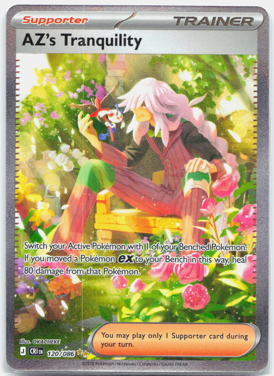 AZ’s Tranquility – 120/086 Chaos Rising Special Illustration Trainer – NM