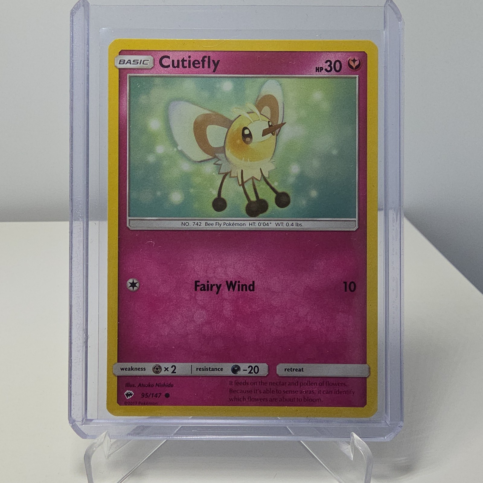 Cutiefly 95/147 Sm-Burning Shadows Regular Atsuko Nishida Pokémon TCG CCG