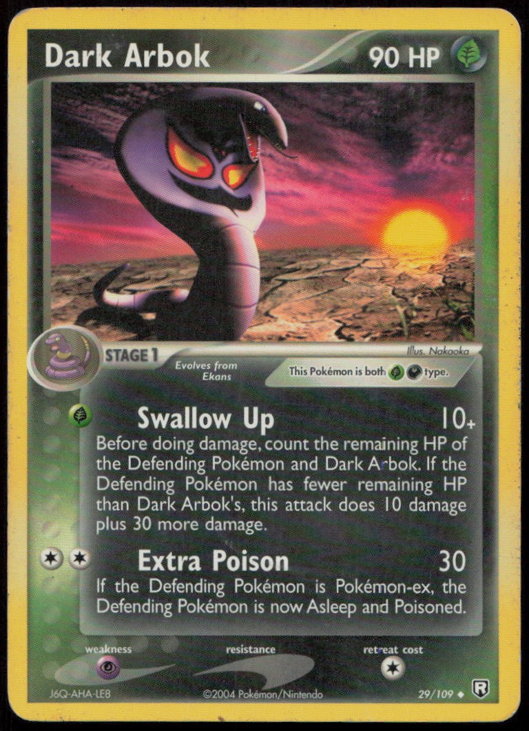 Dark Arbok 29/109 HP Team Rocket Returns Uncommon Pokemon