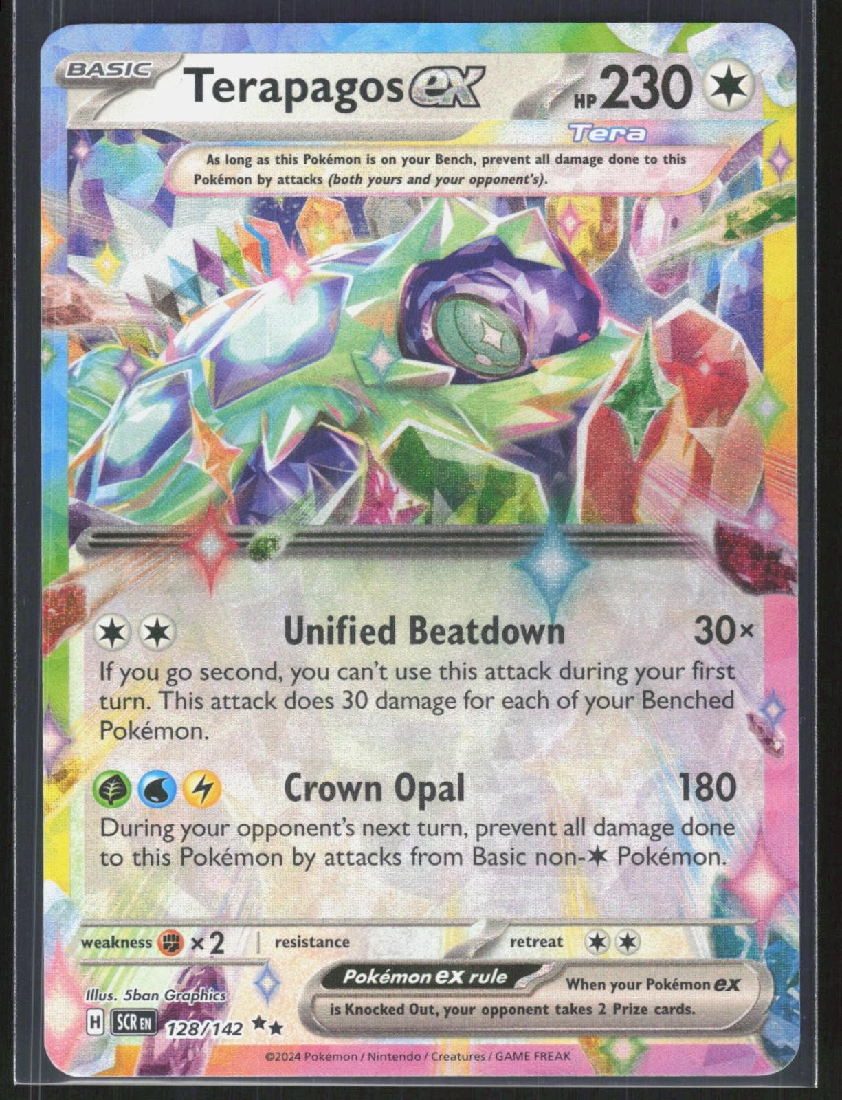 Terapagos ex 128/142 2024 Double Rare Stellar Crown Pokemon Holo