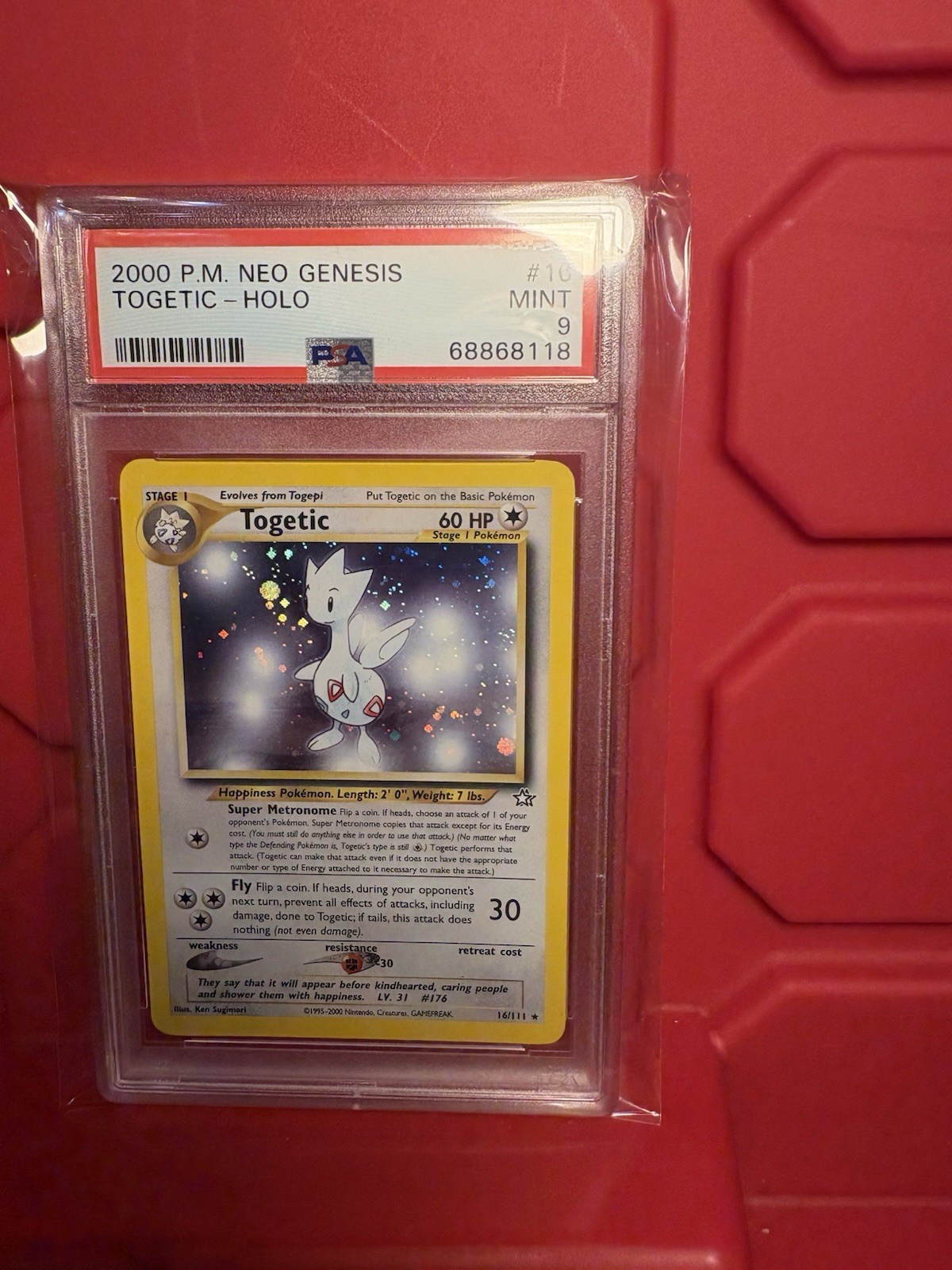 PSA 9 Pokemon Togetic Neo Genesis Unlimited Holo Rare #16
