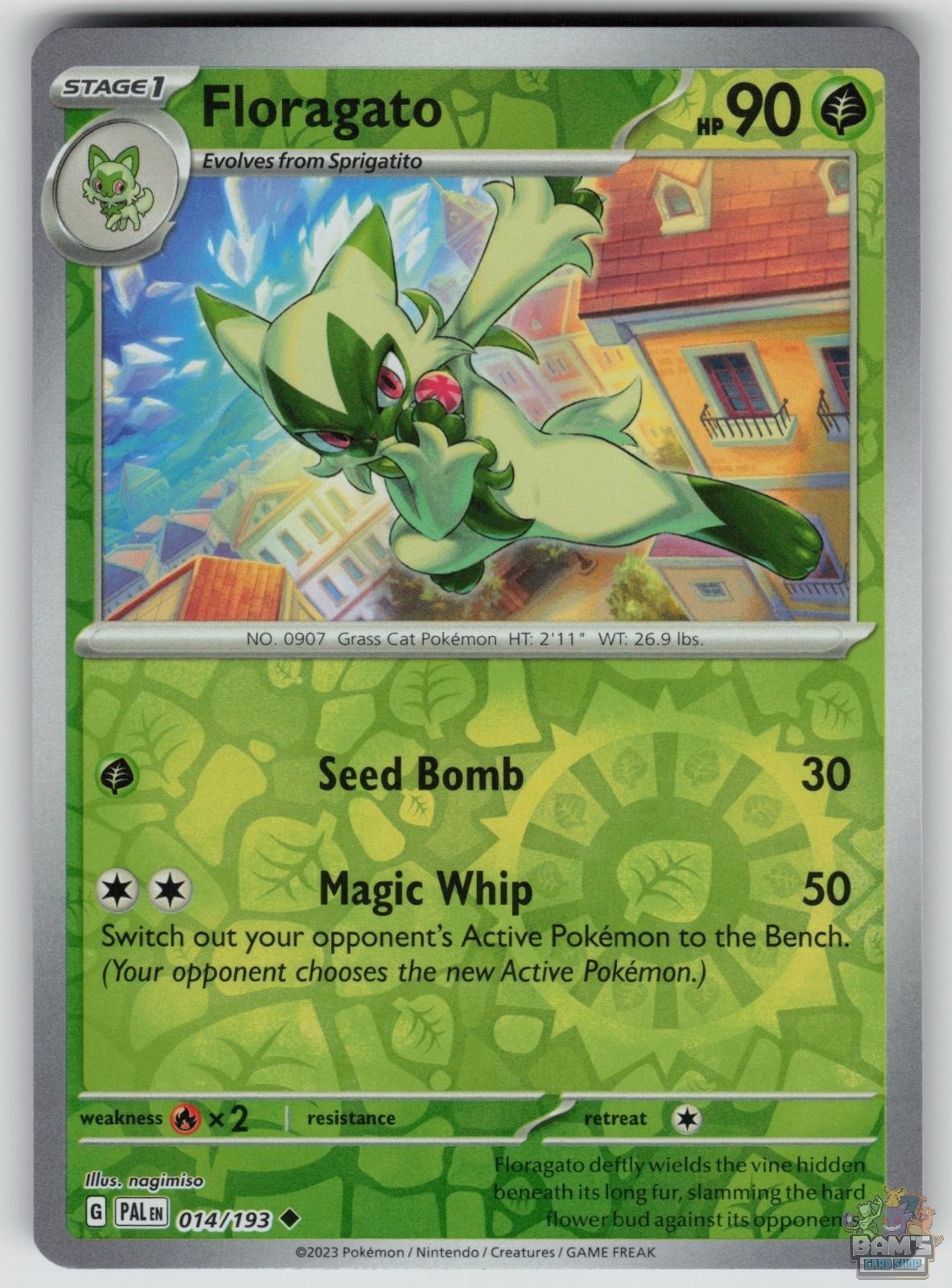 Floragato 014/193 Reverse Holo Paldea Evolved Pokemon 2023 NM