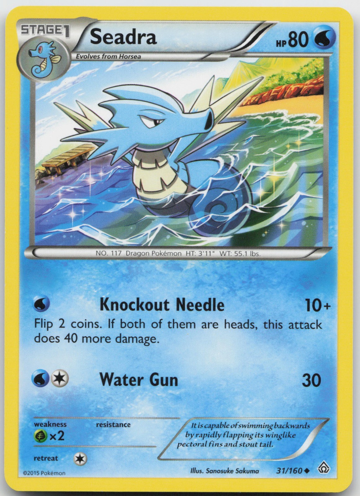 Seadra Uncommon Water XY – Primal Clash 31/160 LP 2015 Sanosuke Sakuma