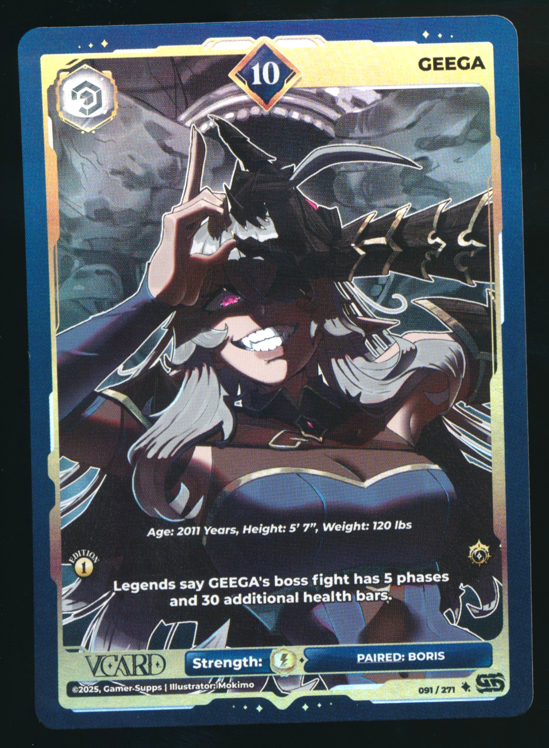 Gamersupps Vcard Divine Chaos GEEGA Holo PL 10 1st Edition UR Foil Full Art